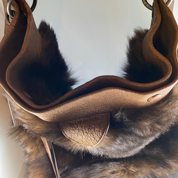 RL Brown Shearling Fur Hobo - NWT - Picture 7 of 8